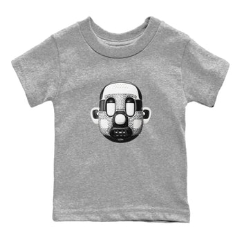 Air Jordan 1 White Cement Sneaker Match Tees Shoe Head Sneaker Tees AJ1 White Cement Sneaker Release Tees Kids Shirts Heather Grey 2