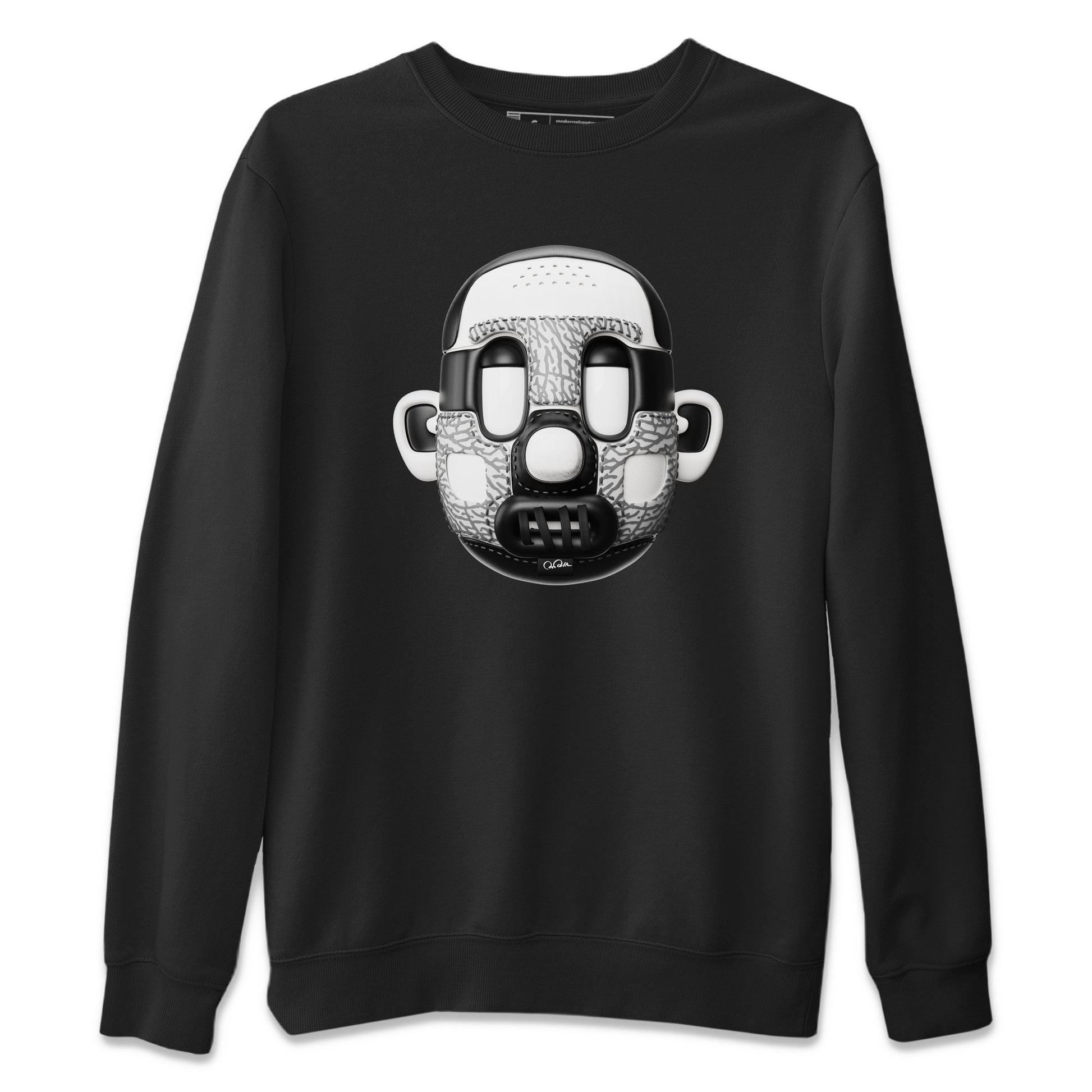 Air Jordan 1 White Cement Sneaker Match Tees Shoe Head Sneaker Tees AJ1 White Cement Sneaker Release Tees Unisex Shirts Black 2