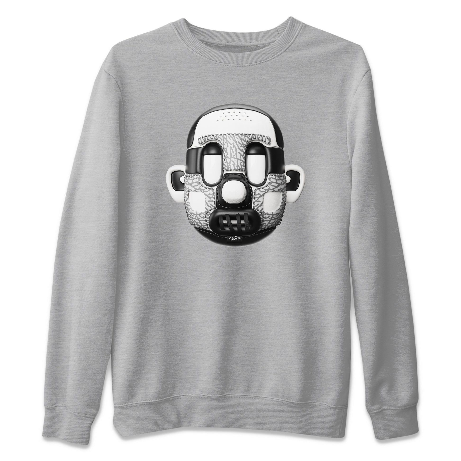 Air Jordan 1 White Cement Sneaker Match Tees Shoe Head Sneaker Tees AJ1 White Cement Sneaker Release Tees Unisex Shirts Heather Grey 2