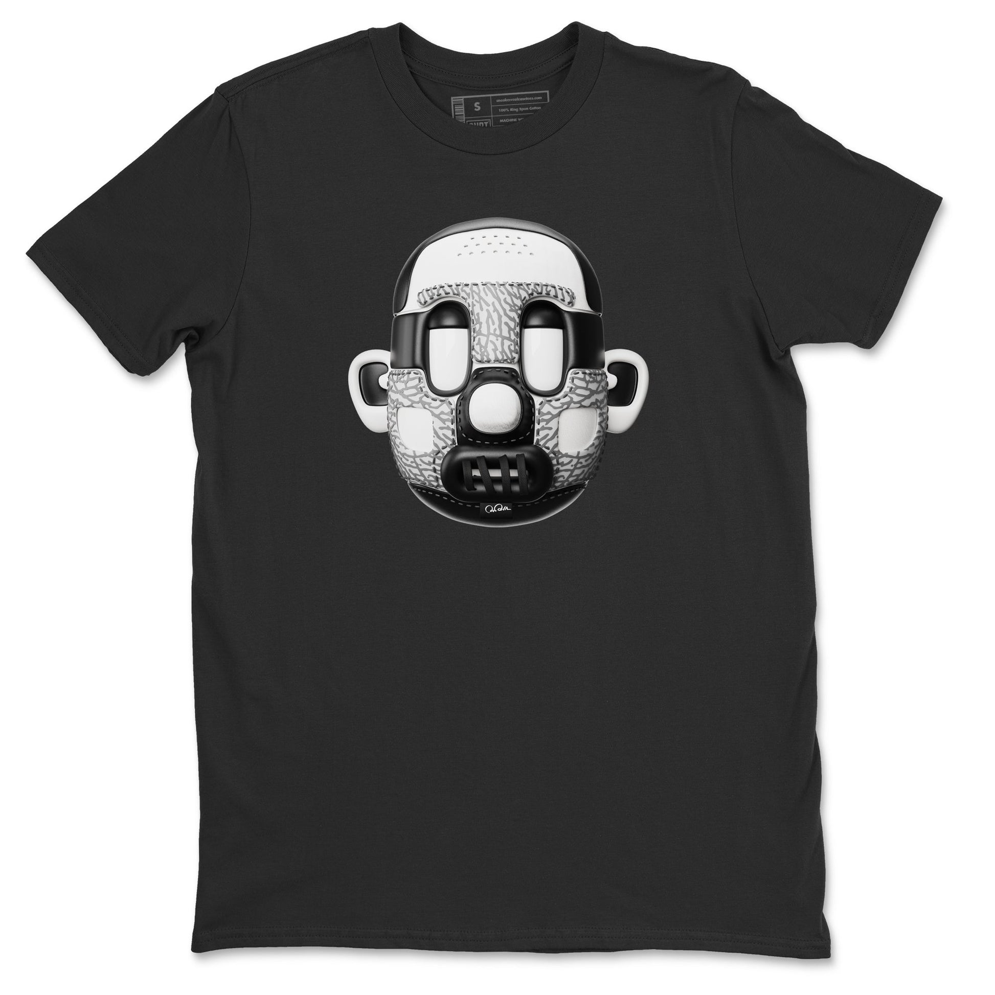 Air Jordan 1 White Cement Sneaker Match Tees Shoe Head Sneaker Tees AJ1 White Cement Sneaker Release Tees Unisex Shirts Black 2
