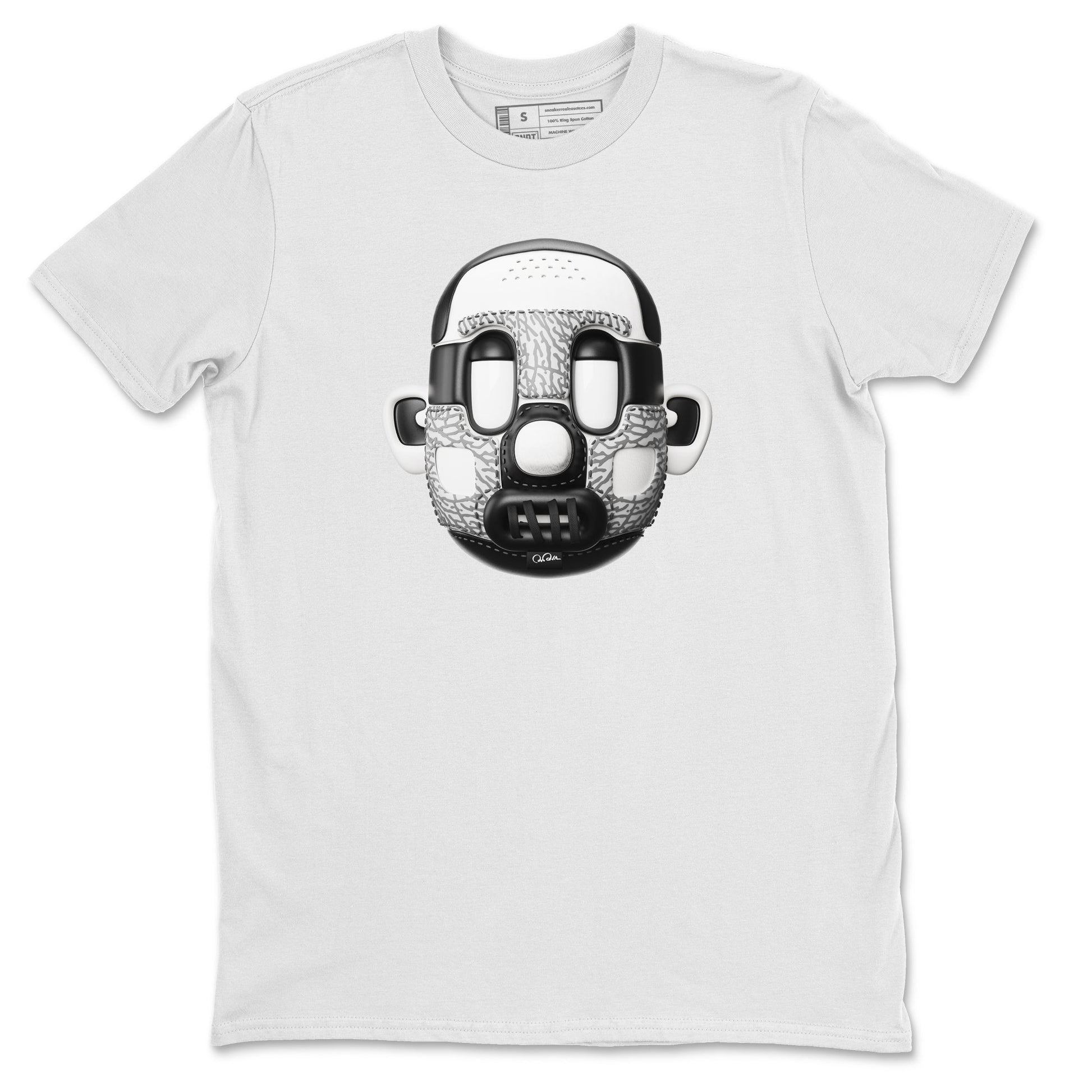 Air Jordan 1 White Cement Sneaker Match Tees Shoe Head Sneaker Tees AJ1 White Cement Sneaker Release Tees Unisex Shirts White 2