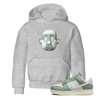 Dunk Mica Green Sneaker Match Tees Shoe Head Sneaker Tees Dunk Low Mica Green Sneaker Release Tees Kids Shirts Heather Grey 1