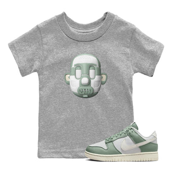 Dunk Mica Green Sneaker Match Tees Shoe Head Sneaker Tees Dunk Low Mica Green Sneaker Release Tees Kids Shirts Heather Grey 1
