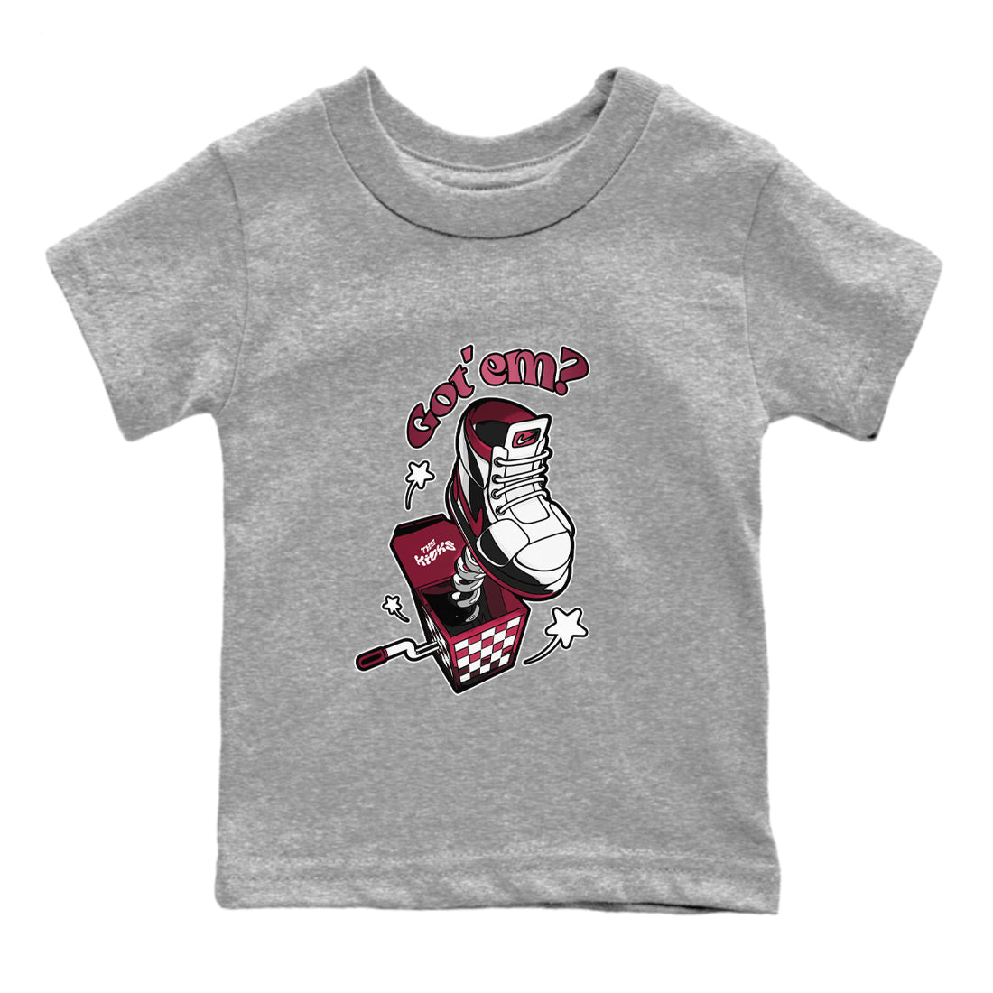 Air Jordan 1 Metallic Burgundy shirt to match jordans Shoe In The Box sneaker tees AJ1 Metallic Burgundy SNRT Sneaker Release Tees Baby Toddler Heather Grey 2 T-Shirt