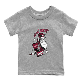 Air Jordan 1 Metallic Burgundy shirt to match jordans Shoe In The Box sneaker tees AJ1 Metallic Burgundy SNRT Sneaker Release Tees Baby Toddler Heather Grey 2 T-Shirt