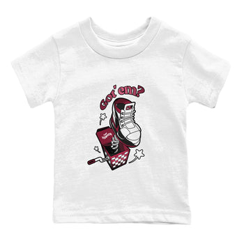 Air Jordan 1 Metallic Burgundy shirt to match jordans Shoe In The Box sneaker tees AJ1 Metallic Burgundy SNRT Sneaker Release Tees Baby Toddler White 2 T-Shirt