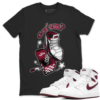 Air Jordan 1 Metallic Burgundy shirt to match jordans Shoe In The Box sneaker tees AJ1 Metallic Burgundy SNRT Sneaker Release Tees Unisex Black 1 T-Shirt