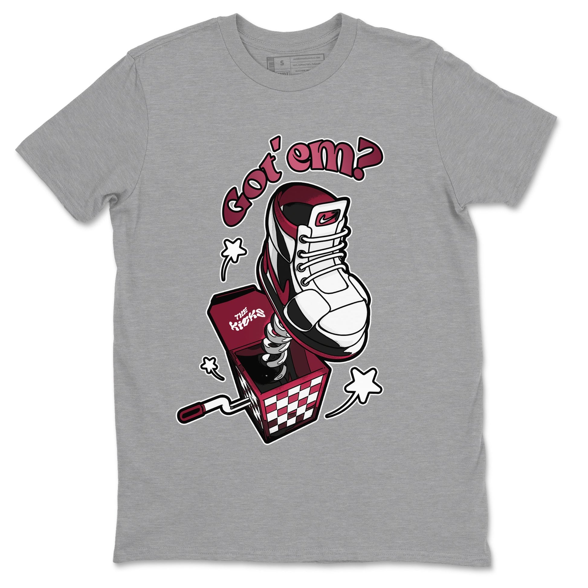 Air Jordan 1 Metallic Burgundy shirt to match jordans Shoe In The Box sneaker tees AJ1 Metallic Burgundy SNRT Sneaker Release Tees Unisex Heather Grey 2 T-Shirt