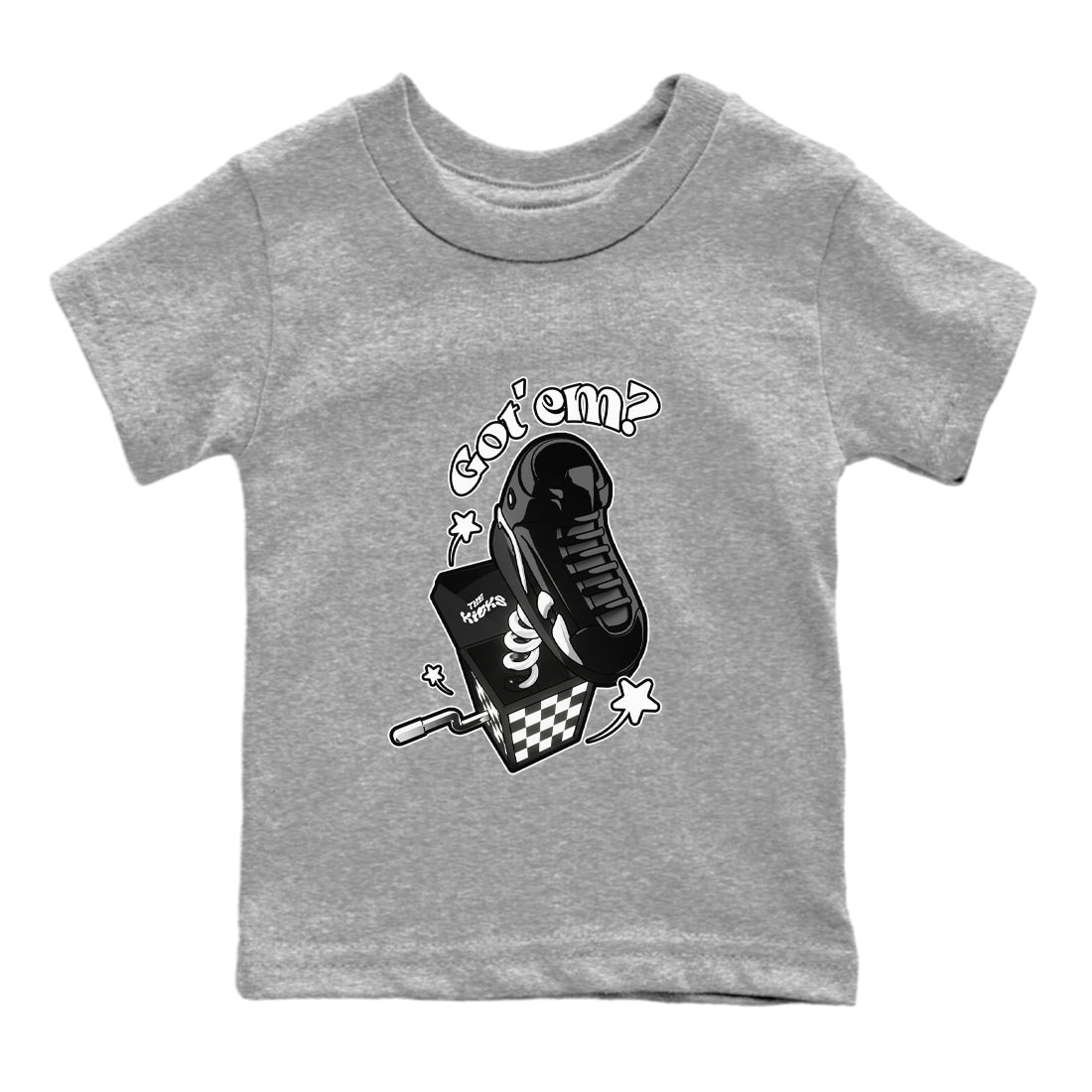 Air Jordan 14 Panda shirt to match jordans Shoe In The Box sneaker tees AJ14 Panda SNRT sneaker release tees baby toddler Heather Grey 2 cotton Shirt