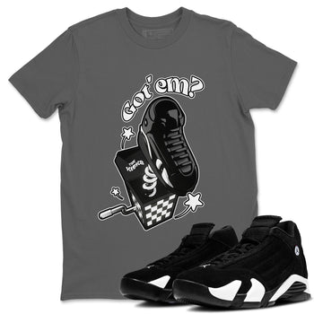 Air Jordan 14 Panda shirt to match jordans Shoe In The Box sneaker tees AJ14 Panda SNRT Sneaker Release Tees unisex cotton Cool Grey 1 crew neck shirt