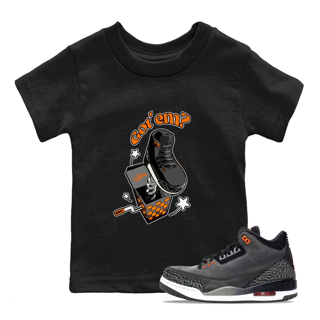 Air Jordan 3 Fear shirt to match jordans Shoe In The Box sneaker tees AJ3 Fear SNRT Sneaker Release Tees Baby Toddler Black 1 T-Shirt