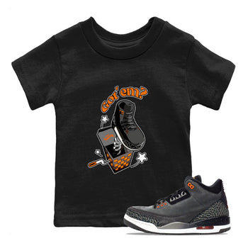 Air Jordan 3 Fear shirt to match jordans Shoe In The Box sneaker tees AJ3 Fear SNRT Sneaker Release Tees Baby Toddler Black 1 T-Shirt