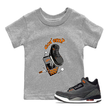 Air Jordan 3 Fear shirt to match jordans Shoe In The Box sneaker tees AJ3 Fear SNRT Sneaker Release Tees Baby Toddler Heather Grey 1 T-Shirt