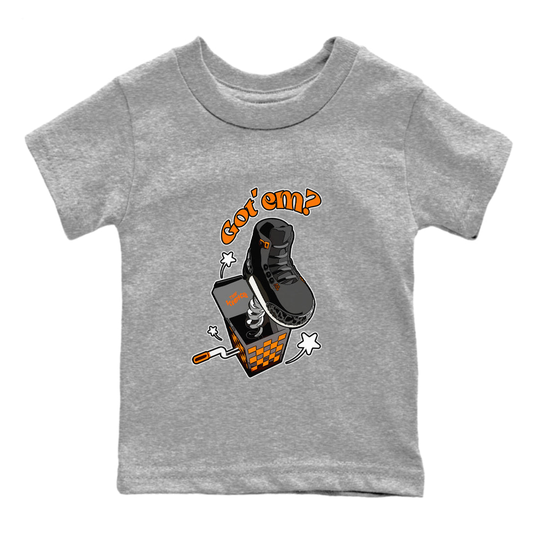 Air Jordan 3 Fear shirt to match jordans Shoe In The Box sneaker tees AJ3 Fear SNRT Sneaker Release Tees Baby Toddler Heather Grey 2 T-Shirt