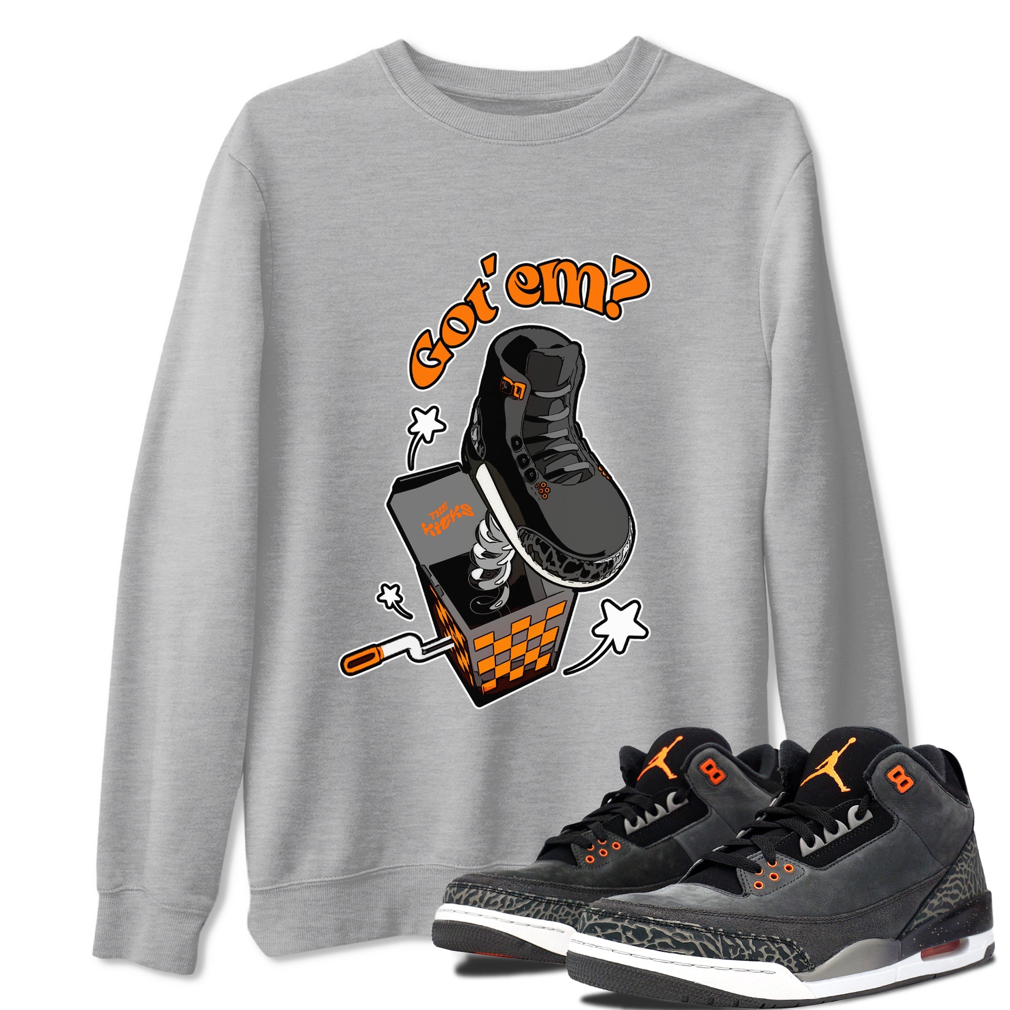Air Jordan 3 Fear shirt to match jordans Shoe In The Box sneaker tees AJ3 Fear SNRT Sneaker Release Tees Unisex Heather Grey 1 T-Shirt