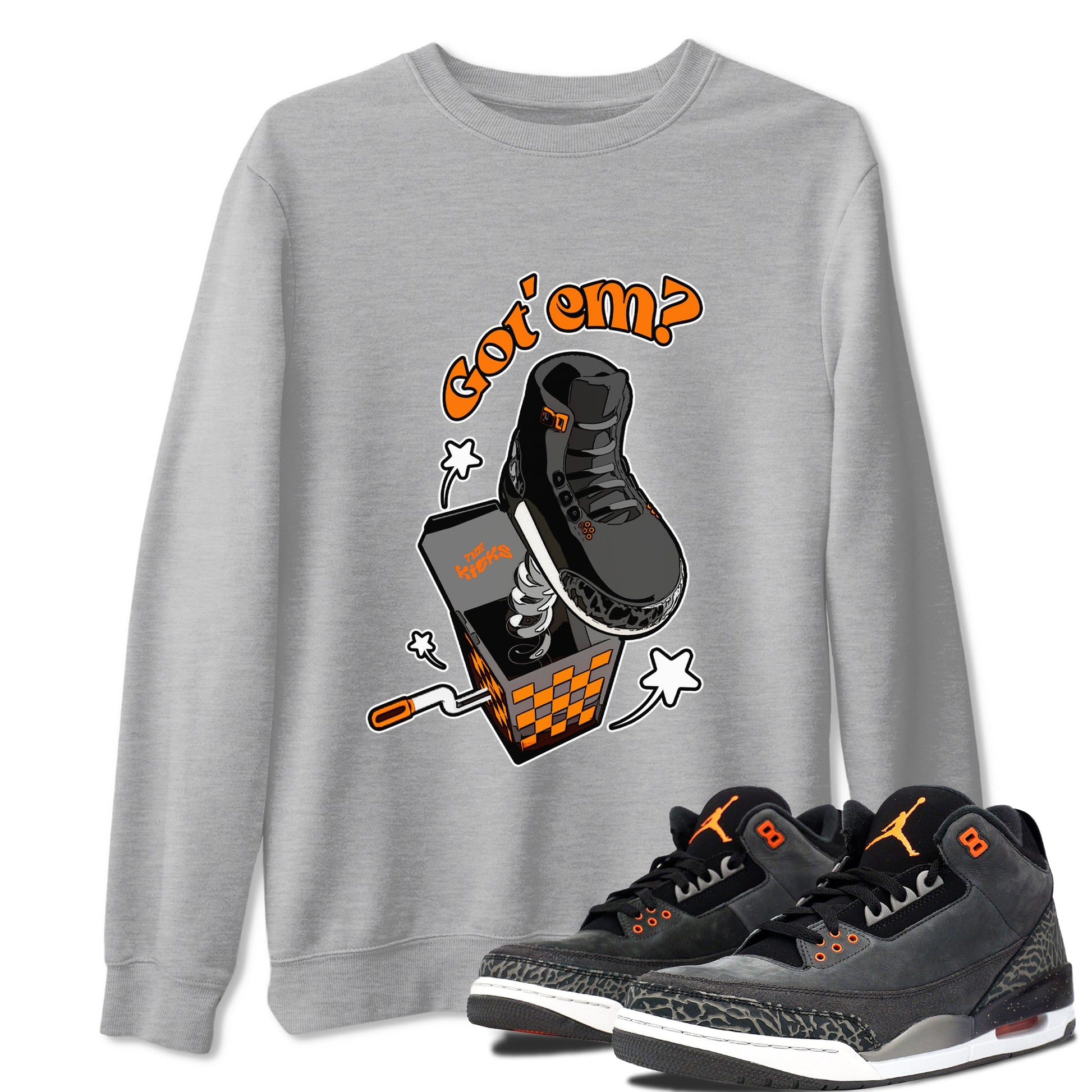 Air Jordan 3 Fear shirt to match jordans Shoe In The Box sneaker tees AJ3 Fear SNRT Sneaker Release Tees Unisex Heather Grey 1 T-Shirt