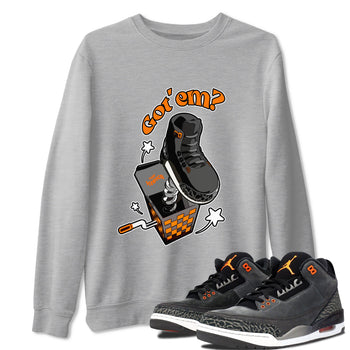 Air Jordan 3 Fear shirt to match jordans Shoe In The Box sneaker tees AJ3 Fear SNRT Sneaker Release Tees Unisex Heather Grey 1 T-Shirt