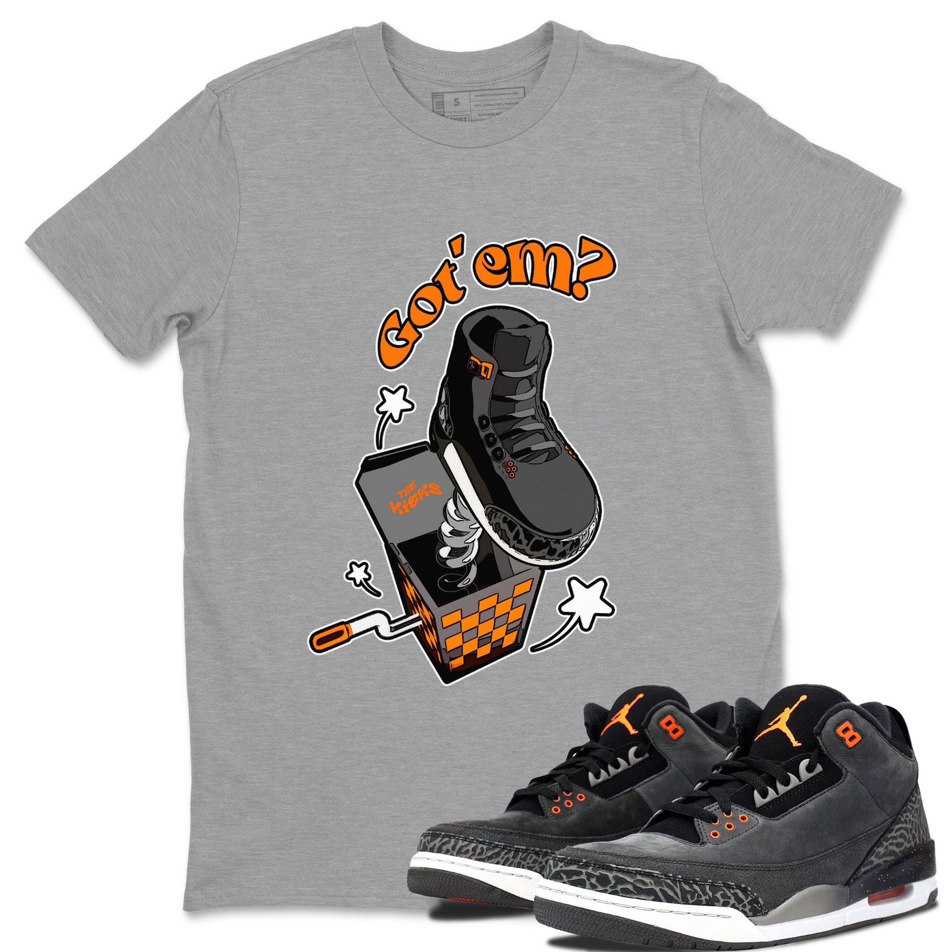 Air Jordan 3 Fear shirt to match jordans Shoe In The Box sneaker tees AJ3 Fear SNRT Sneaker Release Tees Unisex Heather Grey 1 T-Shirt