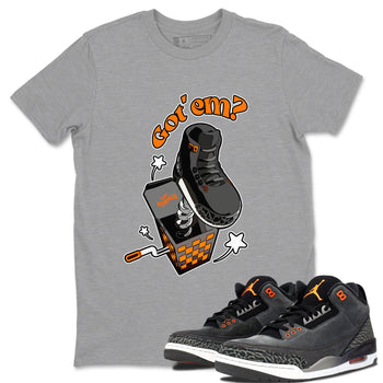Air Jordan 3 Fear shirt to match jordans Shoe In The Box sneaker tees AJ3 Fear SNRT Sneaker Release Tees Unisex Heather Grey 1 T-Shirt