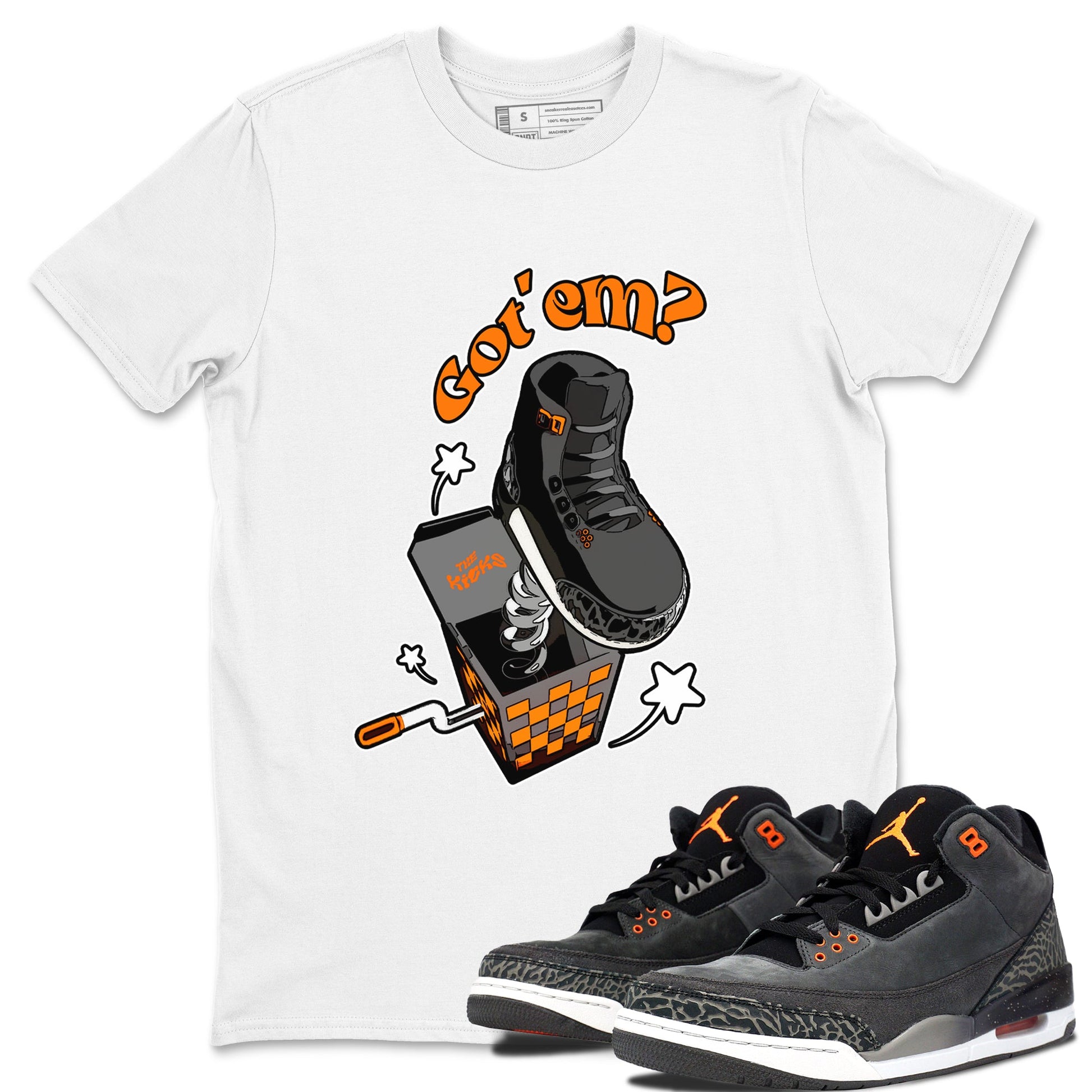 Air Jordan 3 Fear shirt to match jordans Shoe In The Box sneaker tees AJ3 Fear SNRT Sneaker Release Tees Unisex White 1 T-Shirt