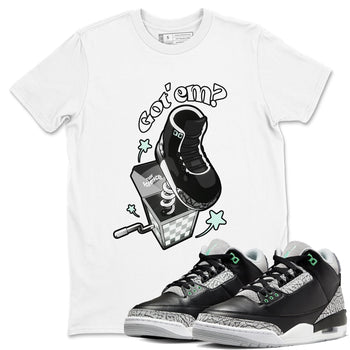 3s Green Glow shirt to match jordans Shoe In The Box sneaker tees Air Jordan 3 Green Glow SNRT Sneaker Release Tees unisex cotton White 1 crew neck shirt