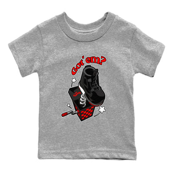 4s Bred Reimagined shirt to match jordans Shoe In The Box sneaker tees Air Jordan 4 Bred Reimagined SNRT Sneaker Release Tees Baby Toddler Heather Grey 2 T-Shirt