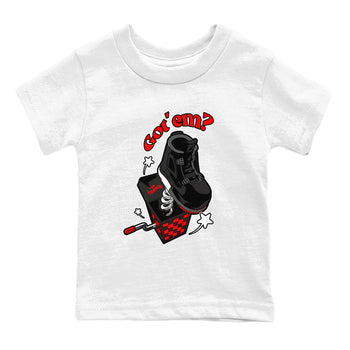 4s Bred Reimagined shirt to match jordans Shoe In The Box sneaker tees Air Jordan 4 Bred Reimagined SNRT Sneaker Release Tees Baby Toddler White 2 T-Shirt
