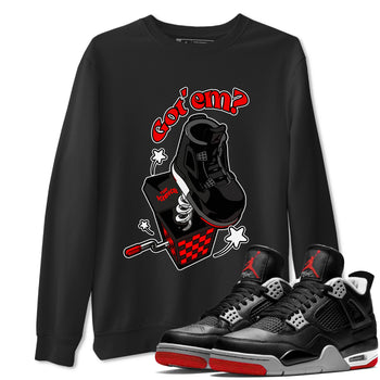 4s Bred Reimagined shirt to match jordans Shoe In The Box sneaker tees Air Jordan 4 Bred Reimagined SNRT Sneaker Release Tees Unisex Black 1 T-Shirt