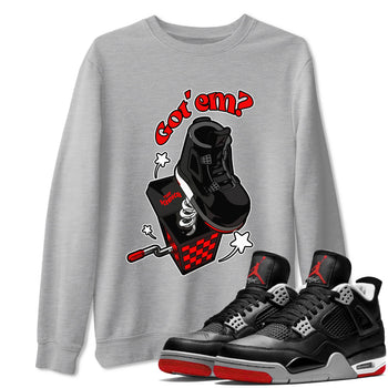 4s Bred Reimagined shirt to match jordans Shoe In The Box sneaker tees Air Jordan 4 Bred Reimagined SNRT Sneaker Release Tees Unisex Heather Grey 1 T-Shirt