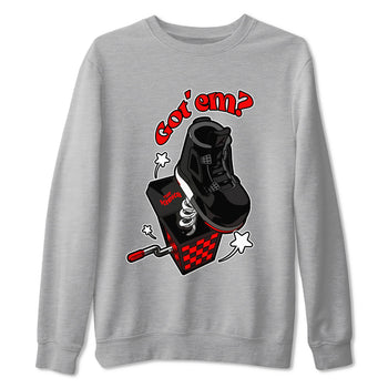 4s Bred Reimagined shirt to match jordans Shoe In The Box sneaker tees Air Jordan 4 Bred Reimagined SNRT Sneaker Release Tees Unisex Heather Grey 2 T-Shirt