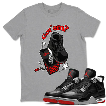4s Bred Reimagined shirt to match jordans Shoe In The Box sneaker tees Air Jordan 4 Bred Reimagined SNRT Sneaker Release Tees Unisex Heather Grey 1 T-Shirt