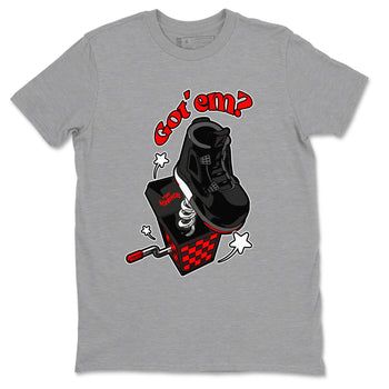 4s Bred Reimagined shirt to match jordans Shoe In The Box sneaker tees Air Jordan 4 Bred Reimagined SNRT Sneaker Release Tees Unisex Heather Grey 2 T-Shirt