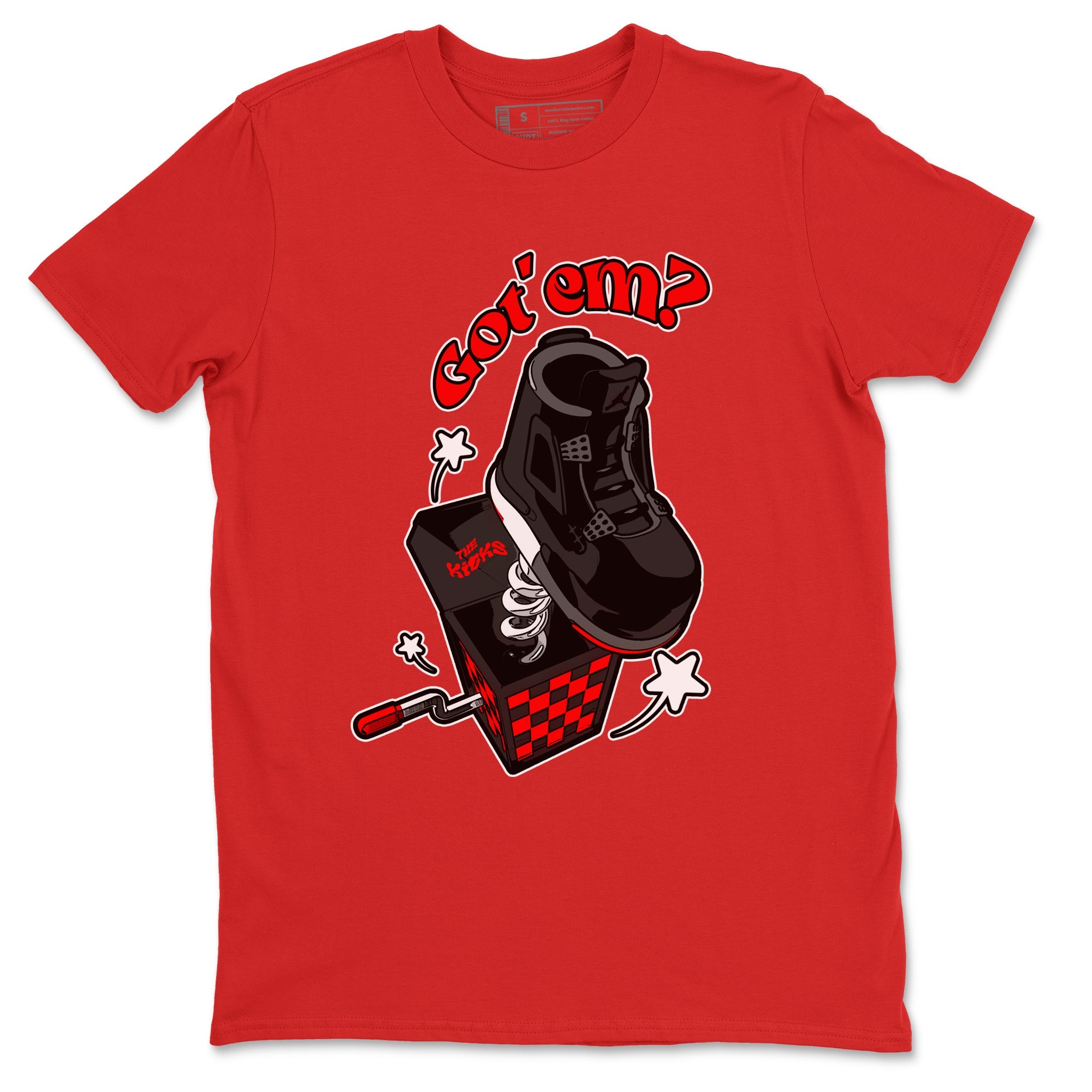 4s Bred Reimagined shirt to match jordans Shoe In The Box sneaker tees Air Jordan 4 Bred Reimagined SNRT Sneaker Release Tees Unisex Red 2 T-Shirt