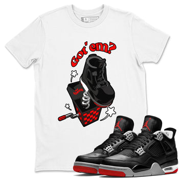 4s Bred Reimagined shirt to match jordans Shoe In The Box sneaker tees Air Jordan 4 Bred Reimagined SNRT Sneaker Release Tees Unisex White 1 T-Shirt