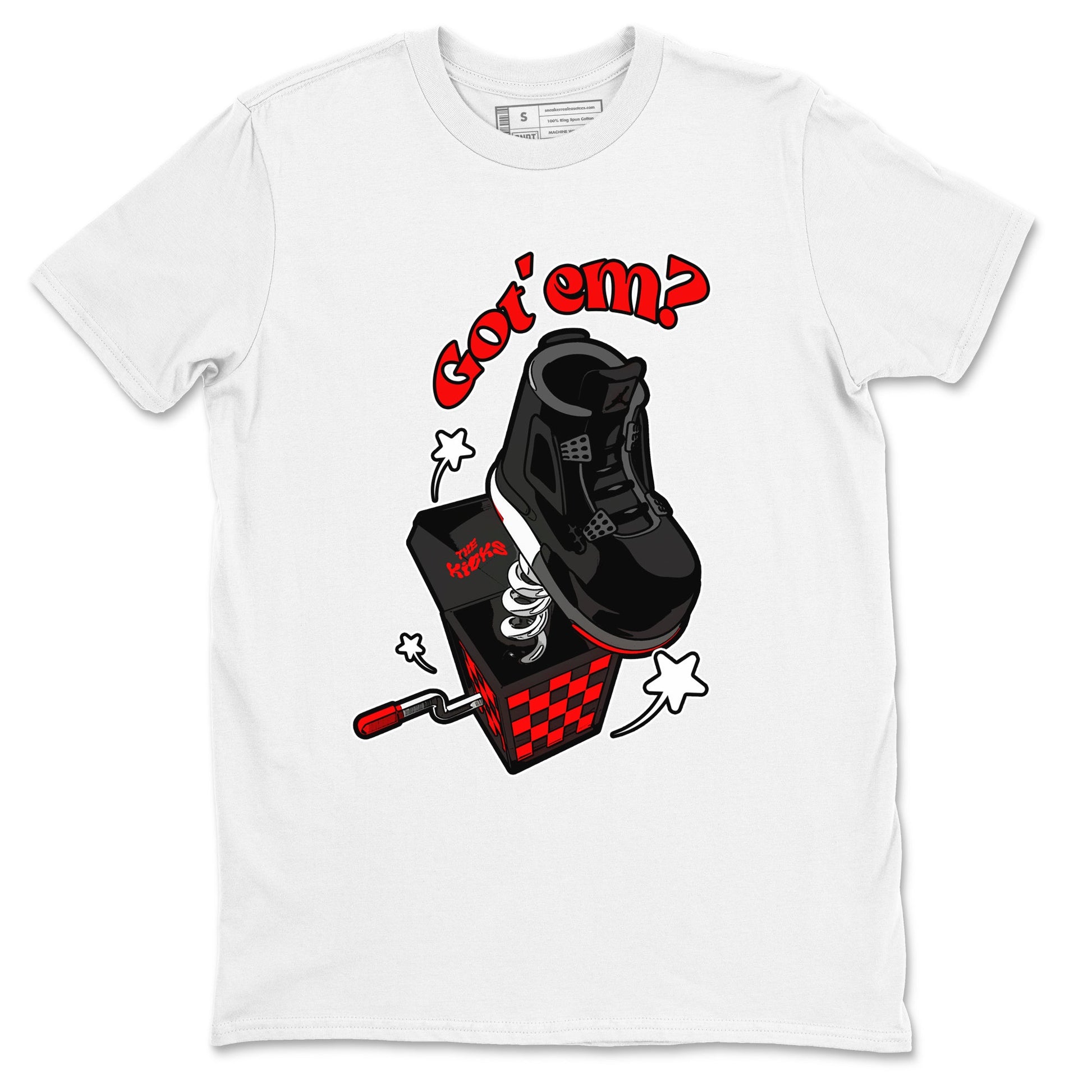 4s Bred Reimagined shirt to match jordans Shoe In The Box sneaker tees Air Jordan 4 Bred Reimagined SNRT Sneaker Release Tees Unisex White 2 T-Shirt