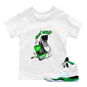 Air Jordan 5 Lucky Green shirt to match jordans Shoe In The Box sneaker tees AJ5 Lucky Green SNRT Sneaker Release Tees Baby Toddler White 1 T-Shirt