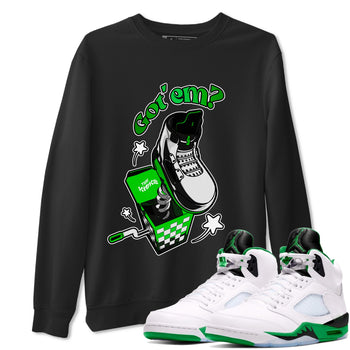 Air Jordan 5 Lucky Green shirt to match jordans Shoe In The Box sneaker tees AJ5 Lucky Green SNRT Sneaker Release Tees Unisex Black 1 T-Shirt