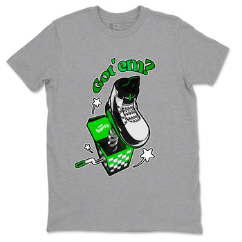Air Jordan 5 Lucky Green shirt to match jordans Shoe In The Box sneaker tees AJ5 Lucky Green SNRT Sneaker Release Tees Unisex Heather Grey 2 T-Shirt