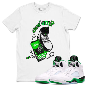 Air Jordan 5 Lucky Green shirt to match jordans Shoe In The Box sneaker tees AJ5 Lucky Green SNRT Sneaker Release Tees Unisex White 1 T-Shirt