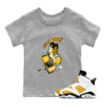 Air Jordan 6 Yellow Ochre shirt to match jordans Shoe In The Box sneaker tees AJ6 Yellow Ochre SNRT Sneaker Release Tees Baby Toddler Heather Grey 1 T-Shirt