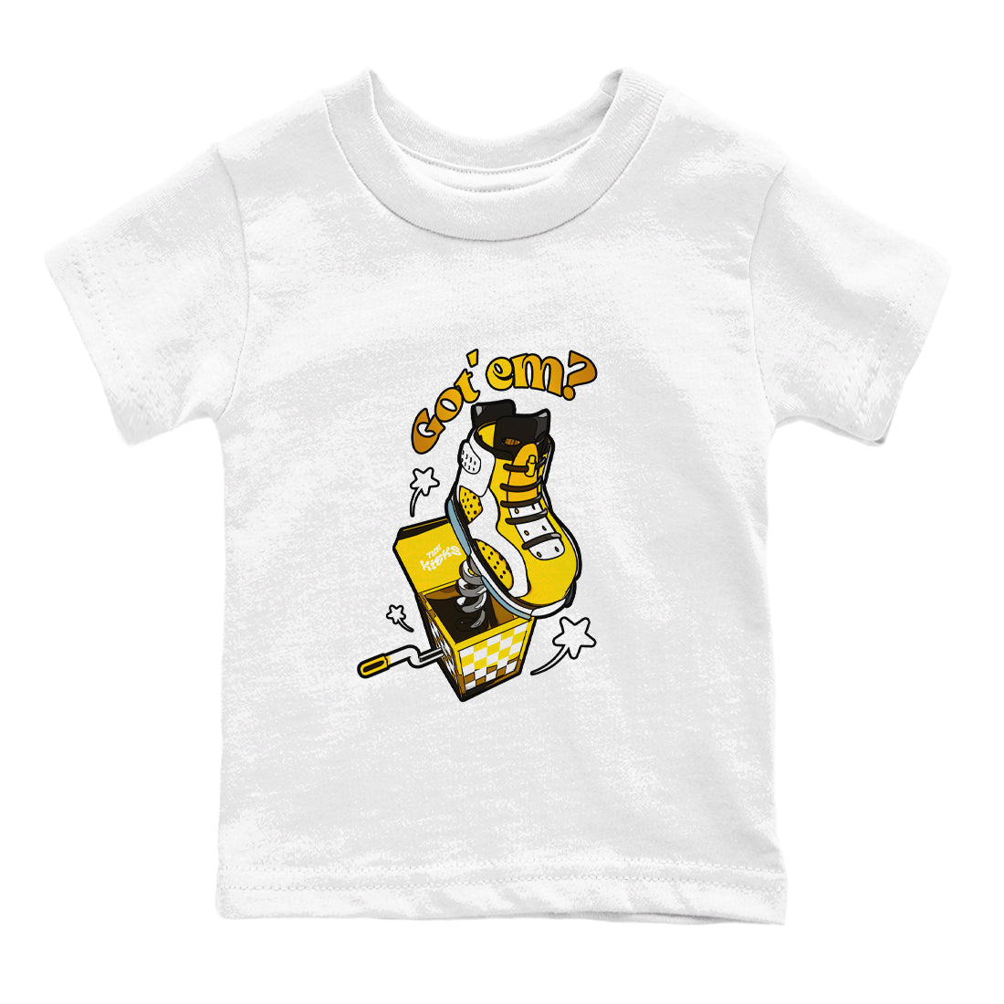 Air Jordan 6 Yellow Ochre shirt to match jordans Shoe In The Box sneaker tees AJ6 Yellow Ochre SNRT Sneaker Release Tees Baby Toddler White 2 T-Shirt