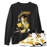 Air Jordan 6 Yellow Ochre shirt to match jordans Shoe In The Box sneaker tees AJ6 Yellow Ochre SNRT Sneaker Release Tees Unisex Black 1 T-Shirt