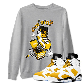 Air Jordan 6 Yellow Ochre shirt to match jordans Shoe In The Box sneaker tees AJ6 Yellow Ochre SNRT Sneaker Release Tees Unisex Heather Grey 1 T-Shirt