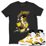 Air Jordan 6 Yellow Ochre shirt to match jordans Shoe In The Box sneaker tees AJ6 Yellow Ochre SNRT Sneaker Release Tees Unisex Black 1 T-Shirt