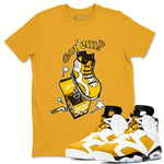 Air Jordan 6 Yellow Ochre shirt to match jordans Shoe In The Box sneaker tees AJ6 Yellow Ochre SNRT Sneaker Release Tees Unisex Gold 1 T-Shirt