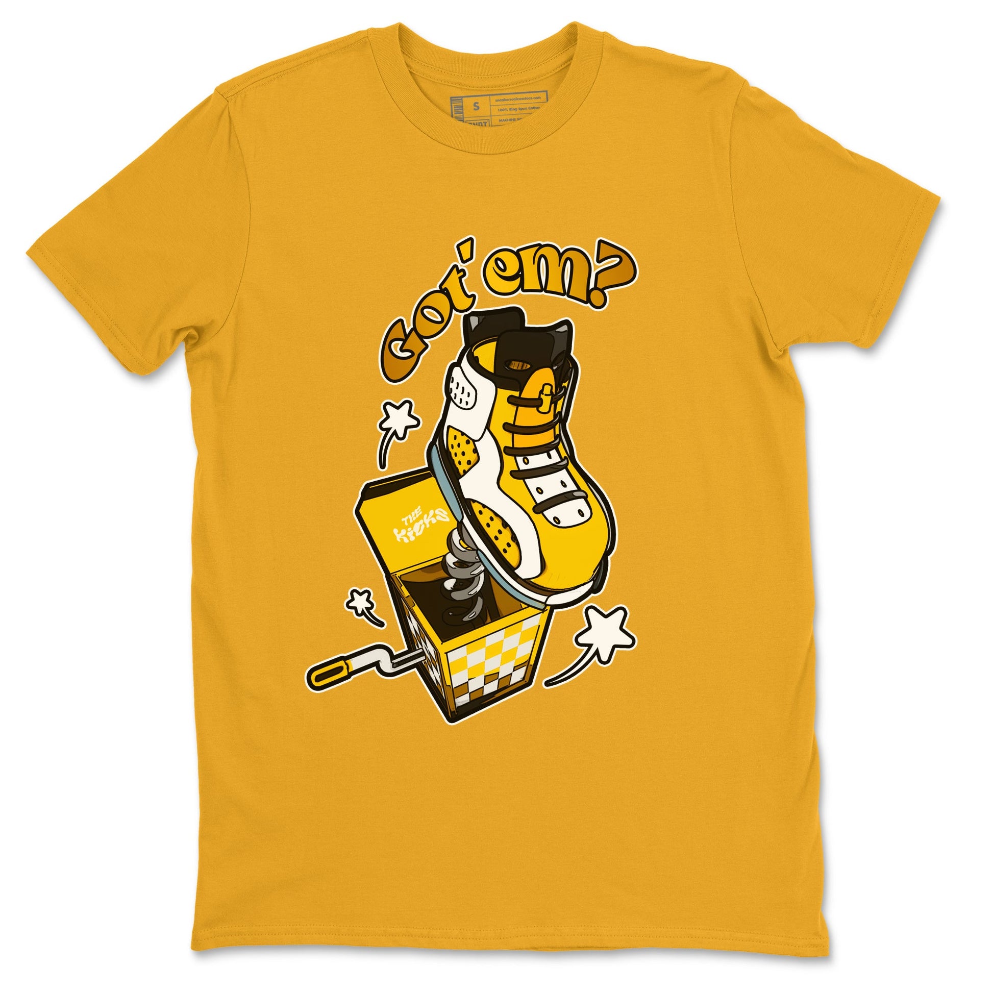 Air Jordan 6 Yellow Ochre shirt to match jordans Shoe In The Box sneaker tees AJ6 Yellow Ochre SNRT Sneaker Release Tees Unisex Gold 2 T-Shirt
