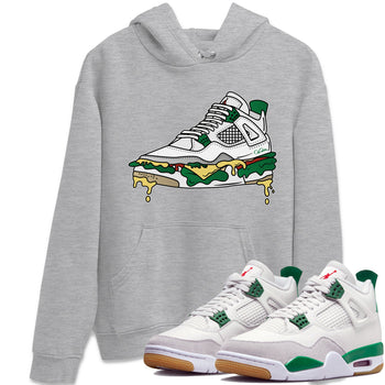 Air Jordan 4 Pine Green Sneaker Match Tees Shoe Sandwich Sneaker Tees AJ4 Pine Green Sneaker Release Tees Unisex Shirts Heather Grey 1
