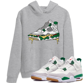 Jordan 4 Pine Green SB Sneaker Match Tees Shoe Sandwich Sneaker Tees AJ4 Pine Green SB Sneaker Tees Sneaker Release Shirts Unisex Shirts Heather Grey 1