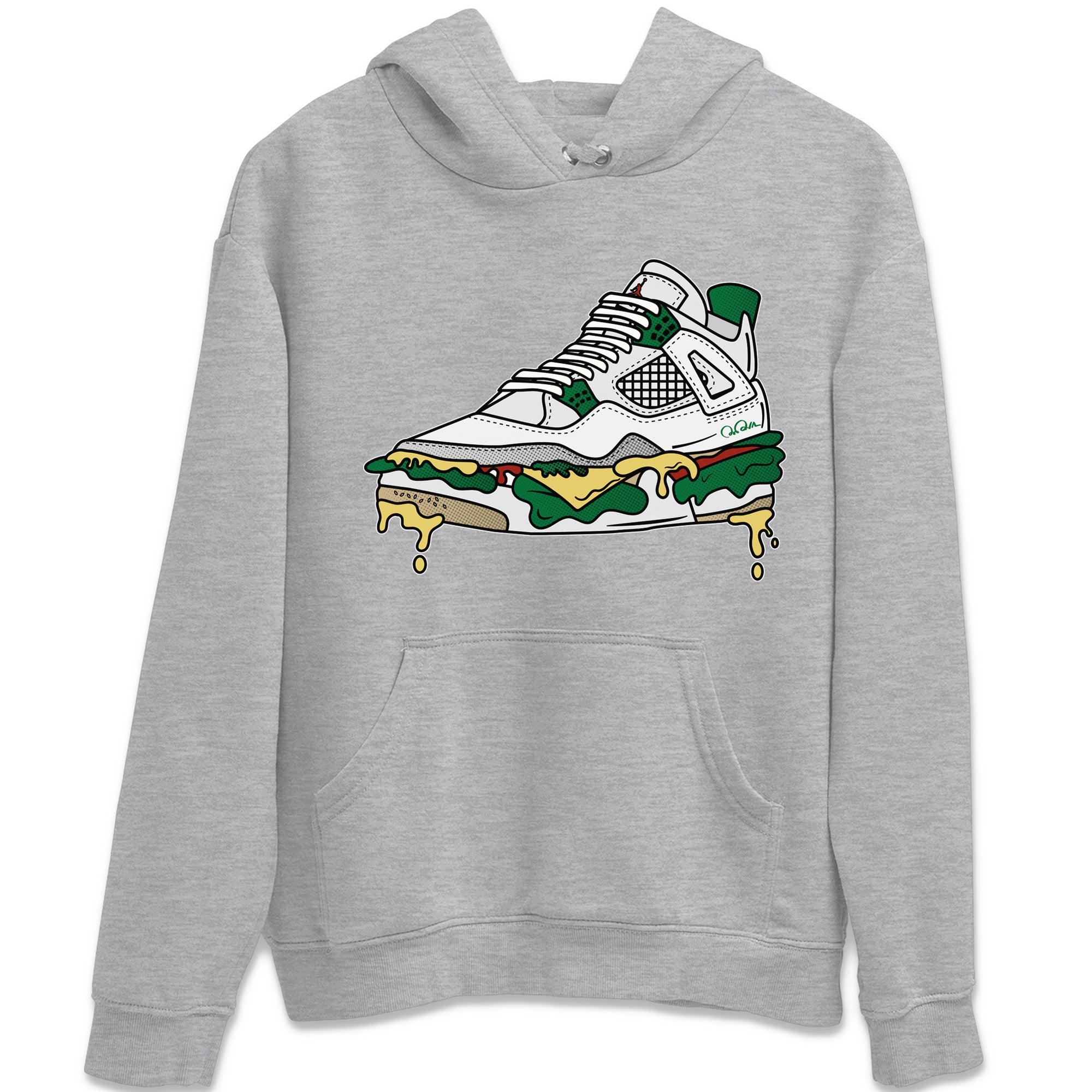 Jordan 4 Pine Green SB Sneaker Match Tees Shoe Sandwich Sneaker Tees AJ4 Pine Green SB Sneaker Tees Sneaker Release Shirts Unisex Shirts Heather Grey 2