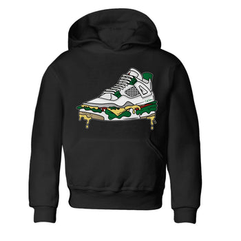 Jordan 4 Pine Green SB Sneaker Match Tees Shoe Sandwich Sneaker Tees AJ4 Pine Green SB Sneaker Tees Sneaker Release Shirts Kids Shirts Black 2